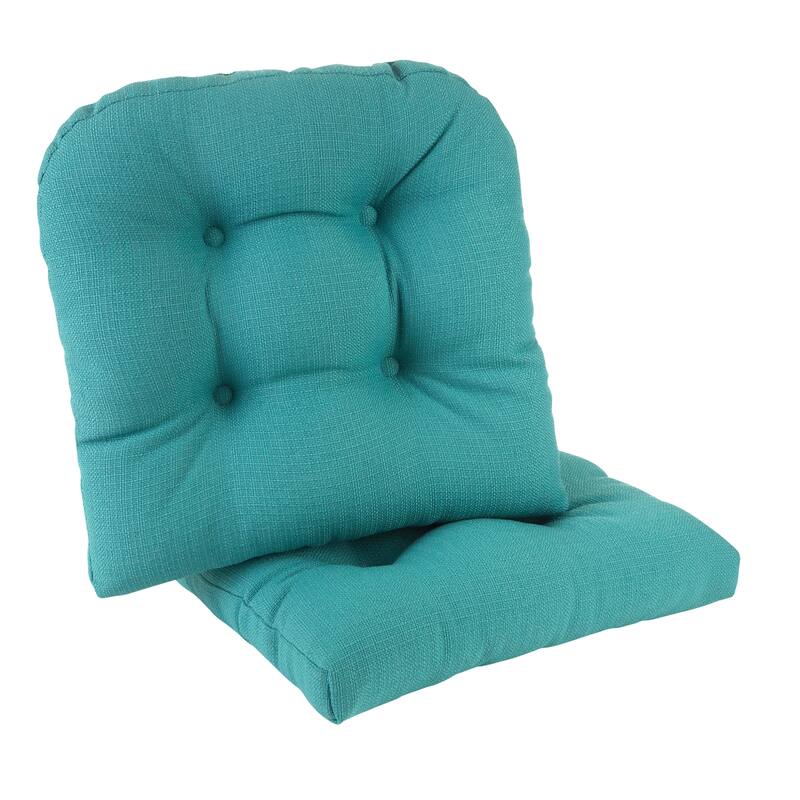 Klear Vu Gripper Omega Extra Large Dining Room Chair Cushion Set - Teal - Set of 2