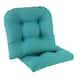 Gripper Non-Slip 17" x 17" Omega Tufted Chair Cushions, Set of 2 - Teal