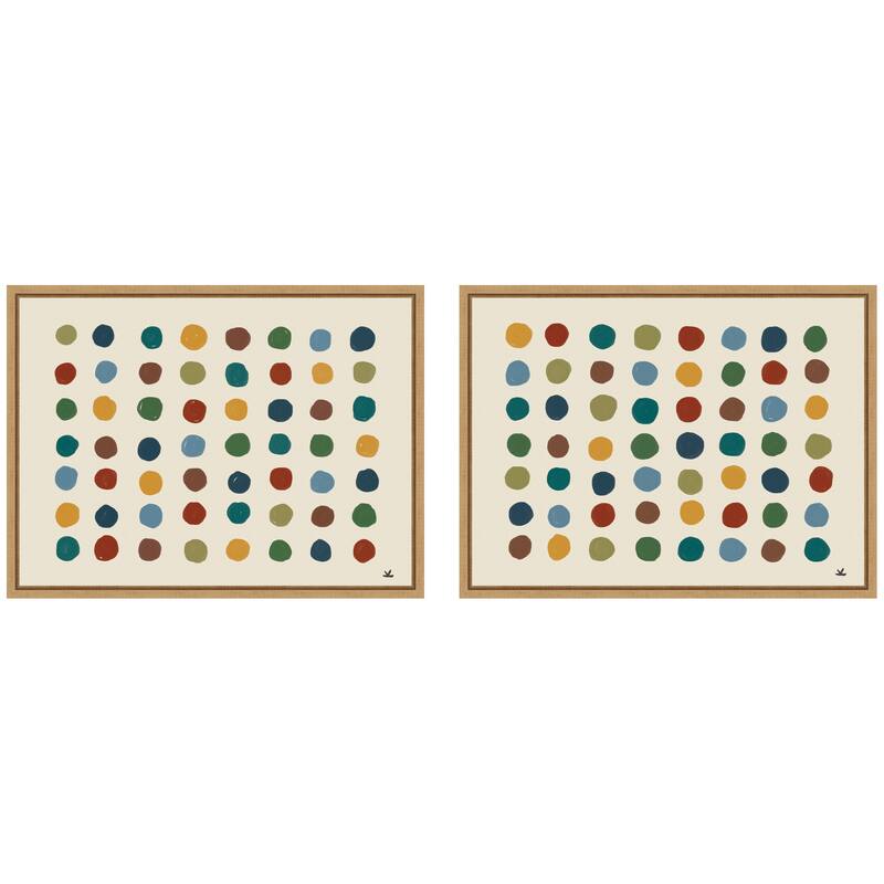 Kate and Laurel Meditation 3 2 Piece Framed Canvas Wall Art Set by Kelly Knaga - 2 Piece Set 18x24 - Natural