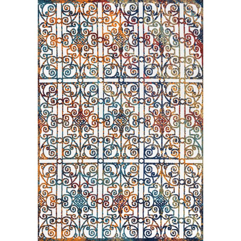 JONATHAN Y Tropics Ornate Trellis Indoor/Outdoor Area Rug - 8 X 10