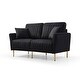 preview thumbnail 3 of 51, 2 Piece Living Room Sofa Set, Velvet Upholstered, Solid Manufactured Frame, Reversible Cushions, Metal Feet, Flared Armrests