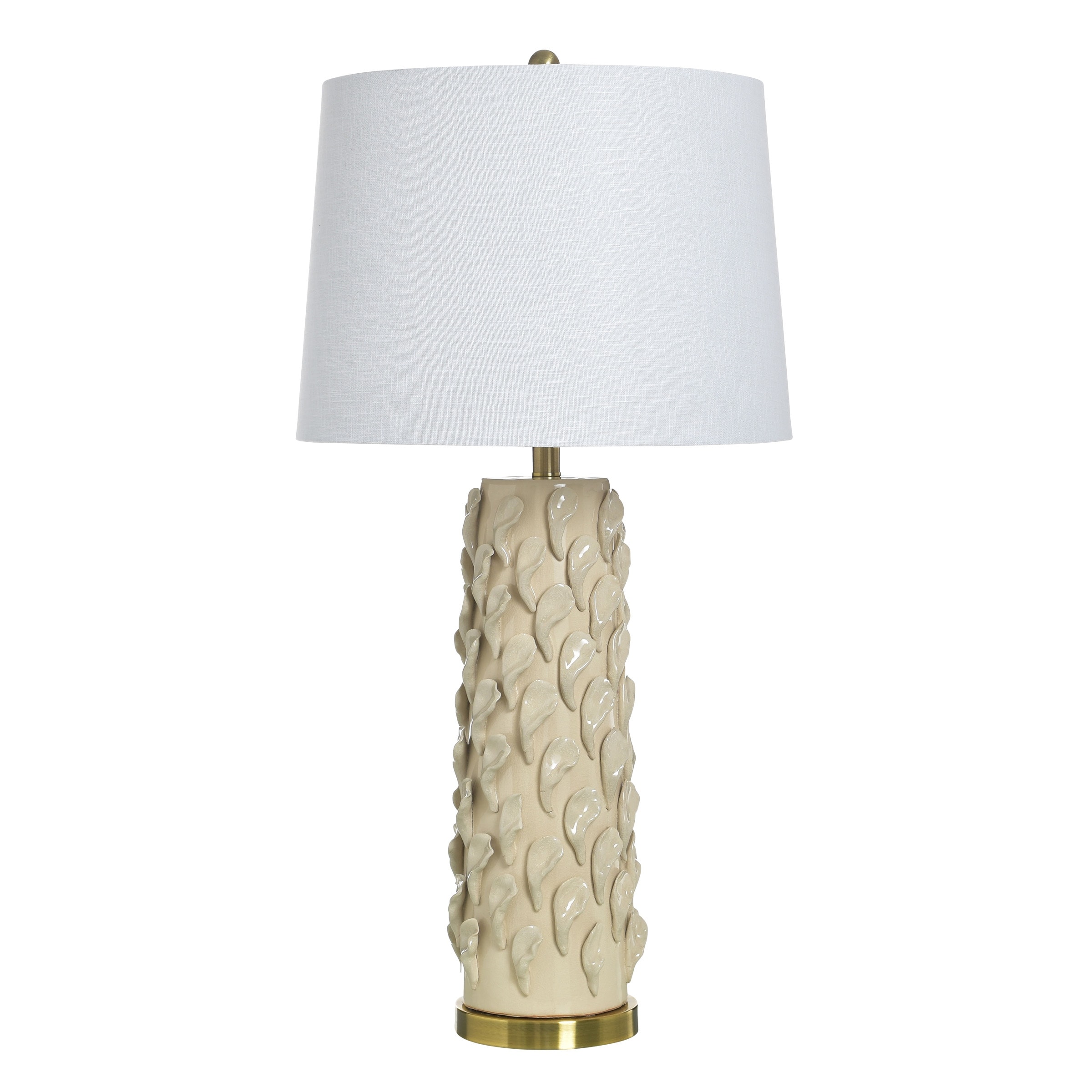 StyleCraft Ceramic Table Lamp - Cirri Cream - White Shade
