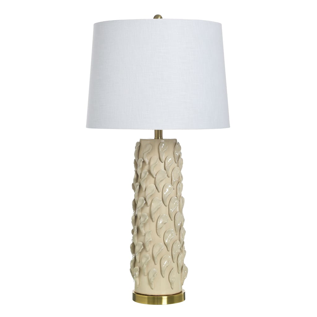 StyleCraft Ceramic Table Lamp - Cirri Cream - White Shade