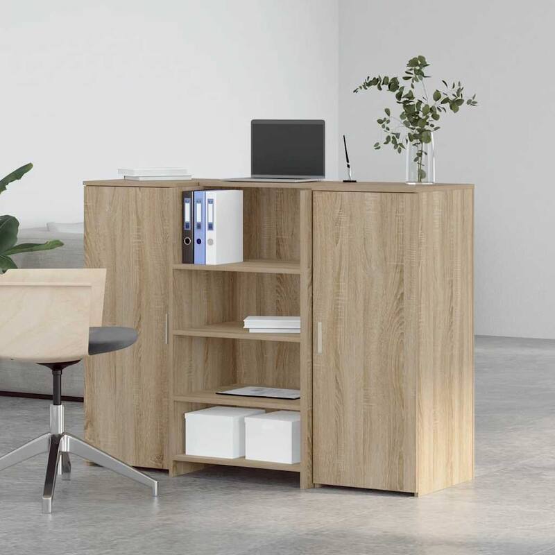 vidaXL Reception Desk Sonoma Oak Engineered wood Large Reception Desk