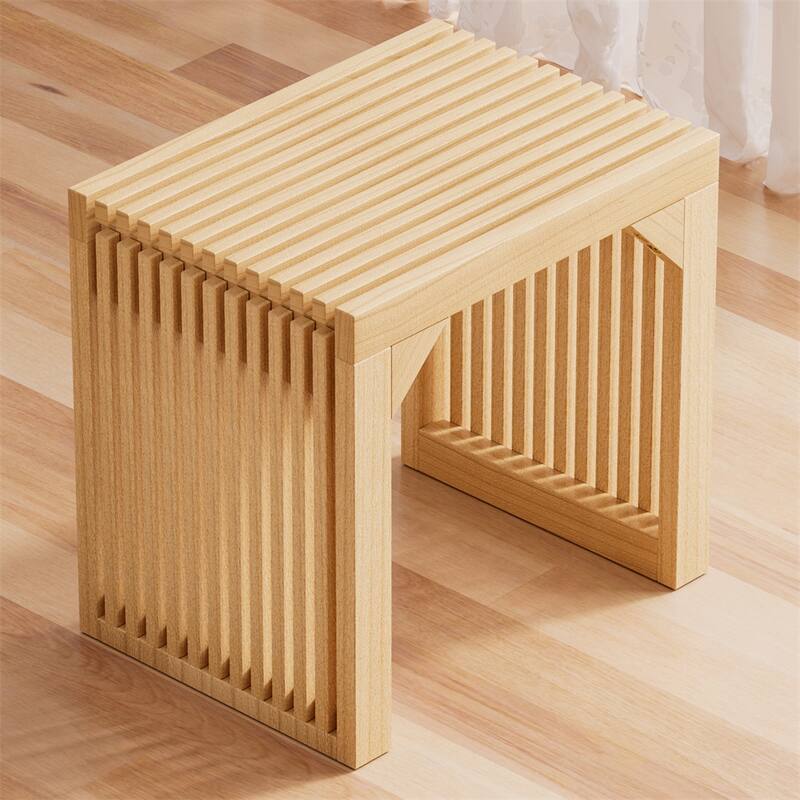 18" Solid Wood Bench Nature for Entryway,Living Room,Kitchen