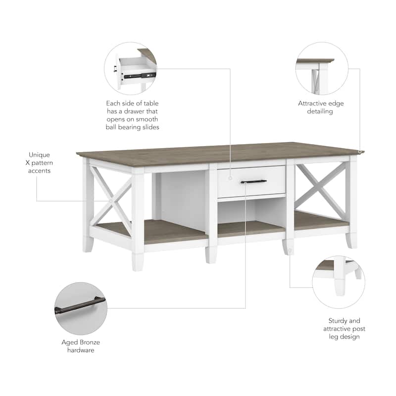 Key West Coffee Table with Storage by Bush Furniture