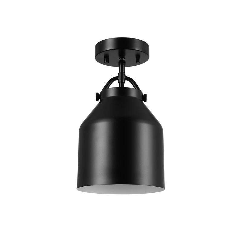 Globe Electric 91005467 Helm 7" Wide Semi-Flush Ceiling Fixture - Matte Black