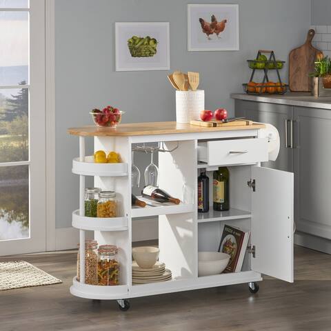 Corby Kitchen Cart with Wheels by Christopher Knight Home - 43.12" W x 17.75" D x 34.40" H