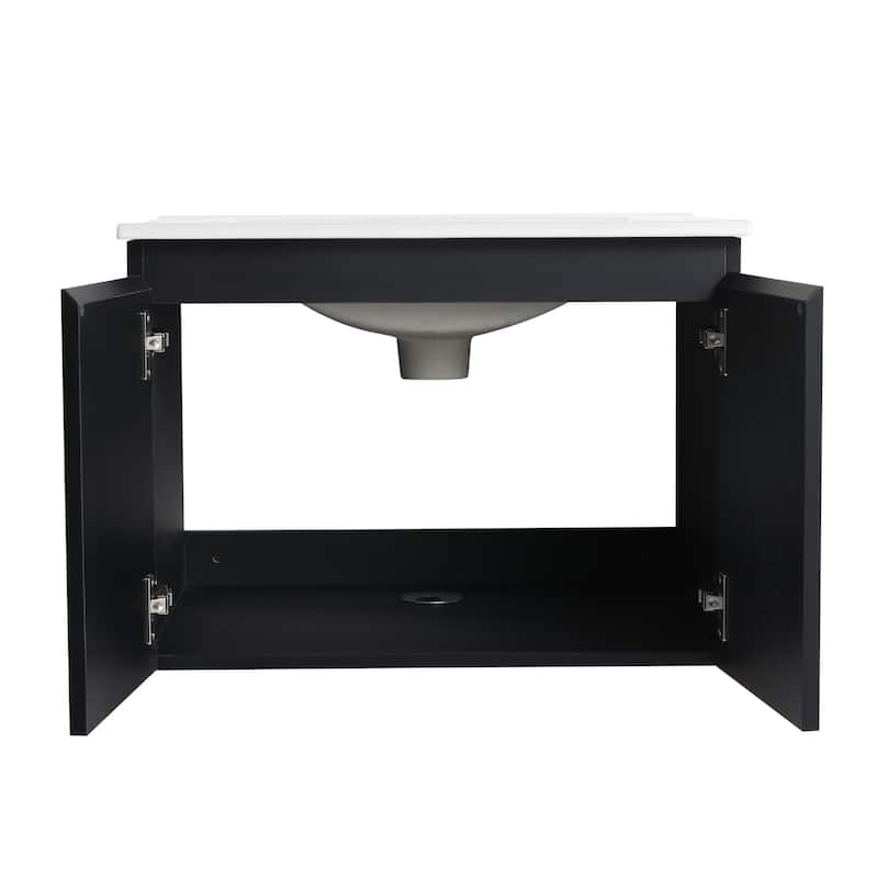 Bathroom Vanity With Sink In 24/30 Inch, Floating Bathroom Vanity with Soft Close Door