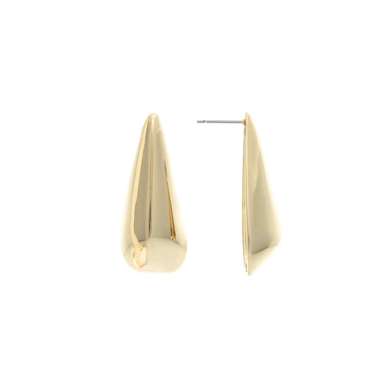 Polished Geometric Teardrop Earrings - 1.2" long