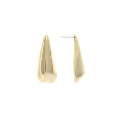 Polished Geometric Teardrop Earrings - 1.2" long