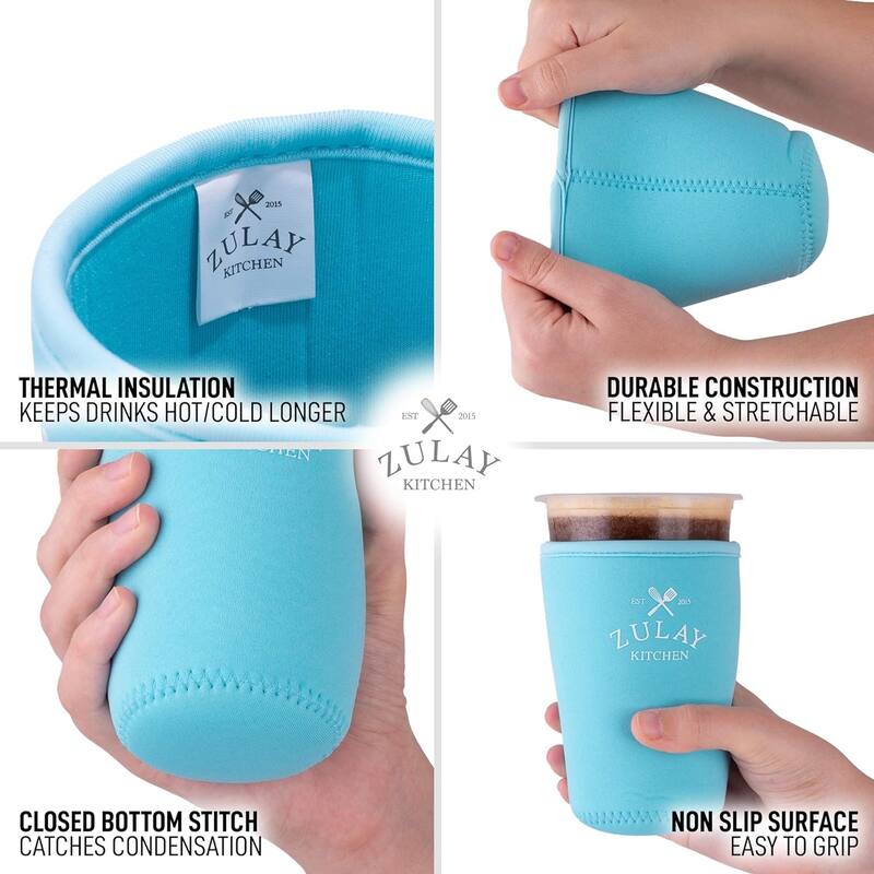 Zulay Kitchen Reusable Iced Coffee Sleeve (22oz to 24oz)