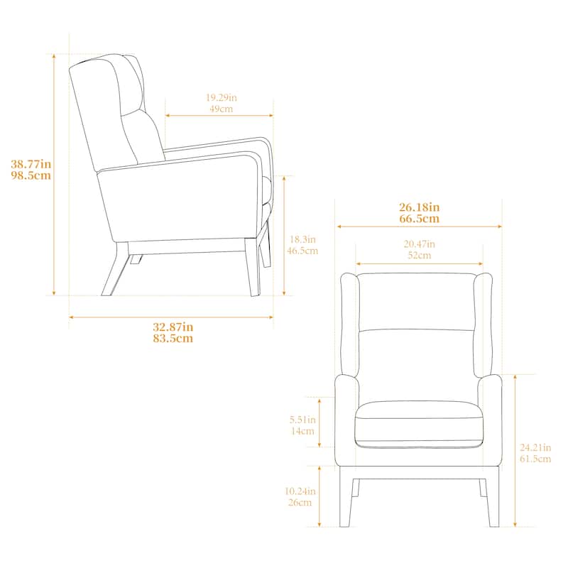 Modern Accent Chair,Polyester Blend Single Lounge Sofa Chair
