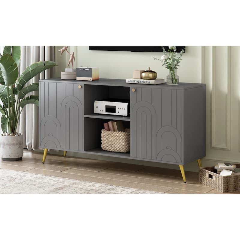 TV Stand Entertainment Center Media Console with Adjustable Shelf