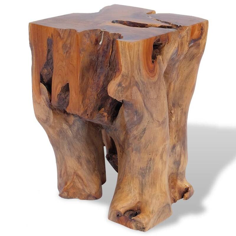 vidaXL Solid Teak Wood Stool, Small Side Table, Brown