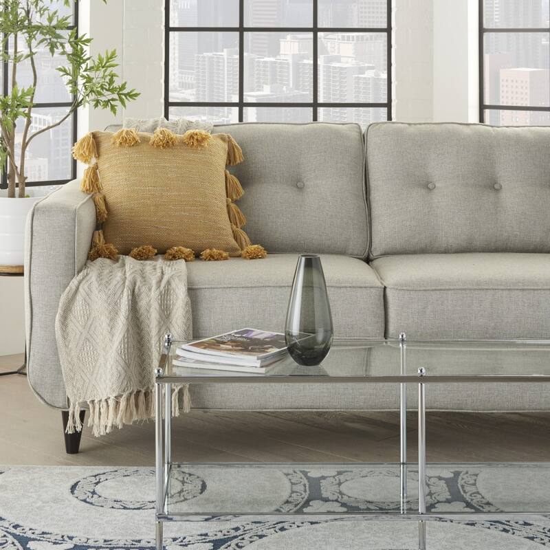 Off Tasseled Throw Pillow