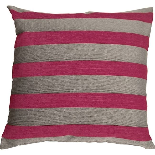 Brackendale Stripes 22x22 Throw Pillow with Polyfill Insert, Pink