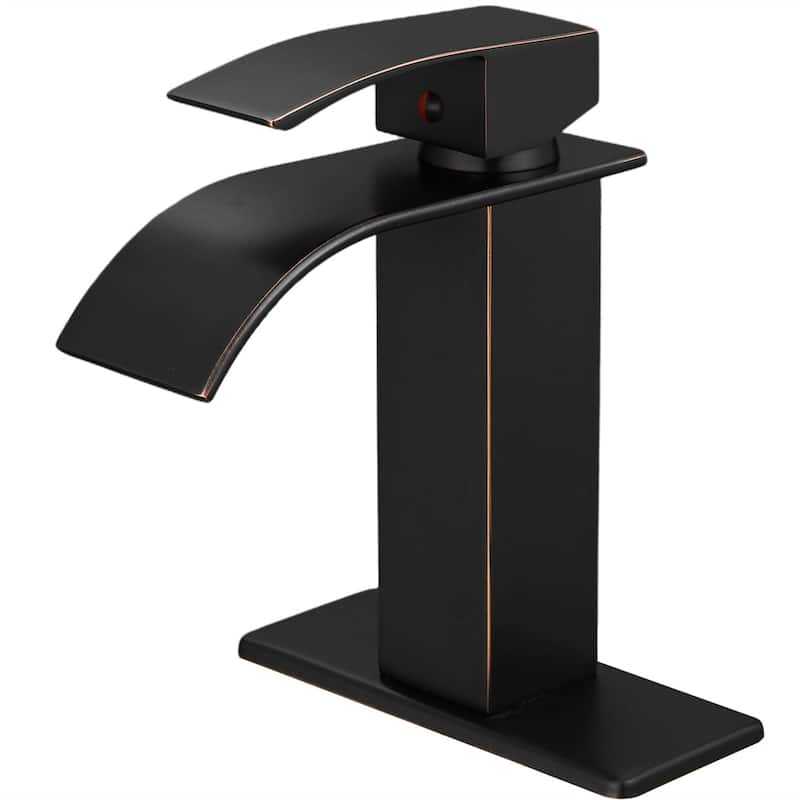 Waterfall Bathroom Faucet Single Handle Bathroom Sink Faucets One Hole Rv Lavatory Basin Modern Tap With Deck Plate Lead Free