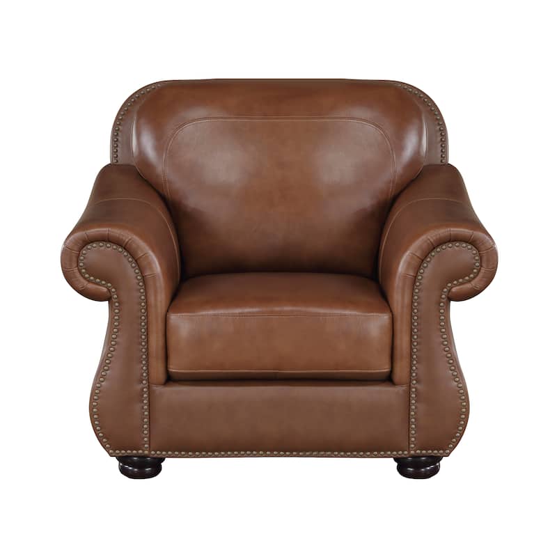 Fowler Leather Match Living Room Chair - 42" x 40" x 37.5"