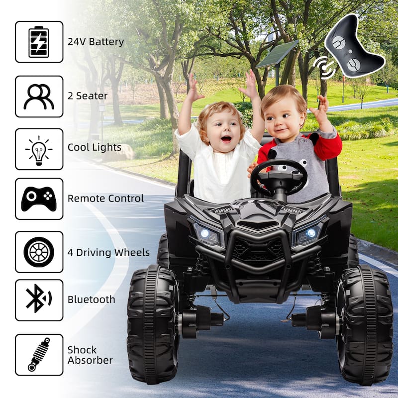 24V 2seater Side by Side 4x4 Ride on Off-Road Truck with Parent Remote Control and two safety belts