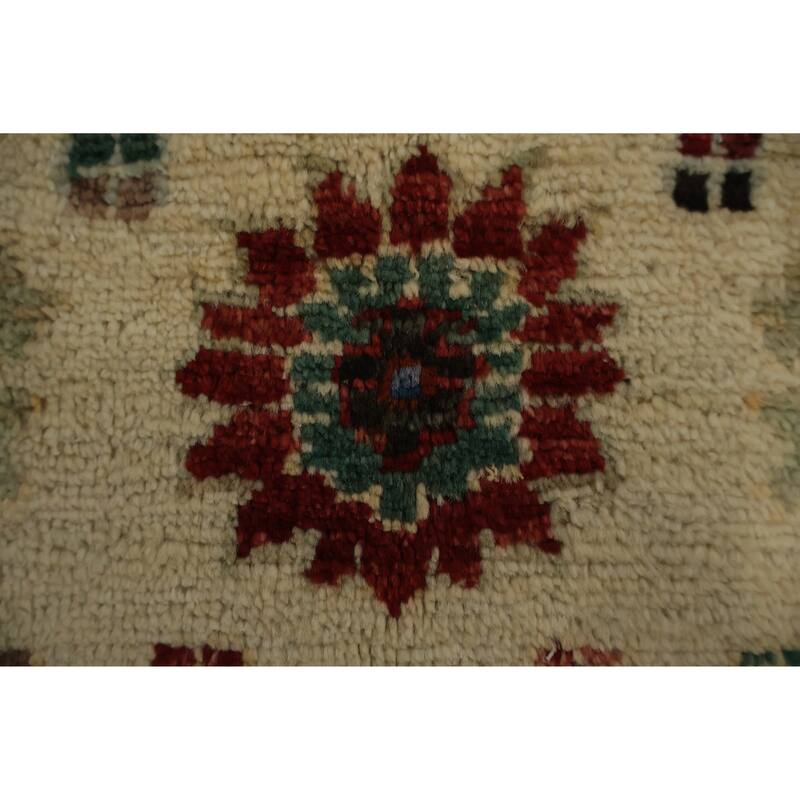Hand Knotted Oriental 100% Wool Carpet Traditional Floral Beige & Ivories Peshawar Area Rug - 2' 7'' X 1' 8''