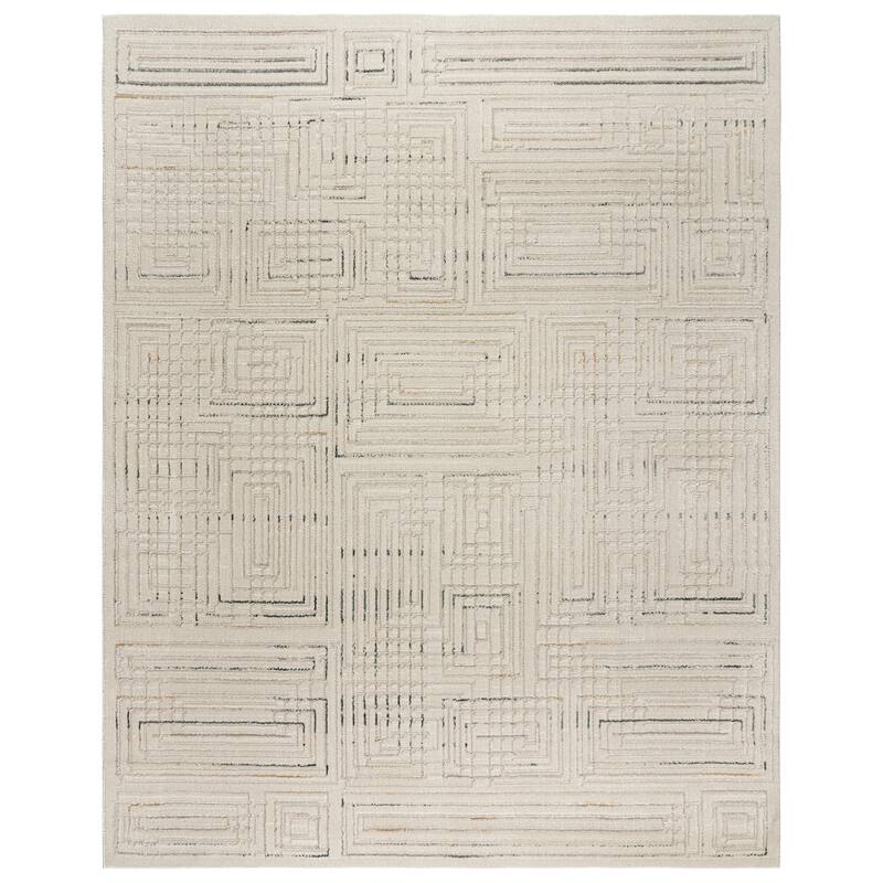 Gertmenian Trevi Polyester High-Low Plush Neutral Modern Abstract Indoor Area Rug Collection - 7' 10" x 10' - Vania