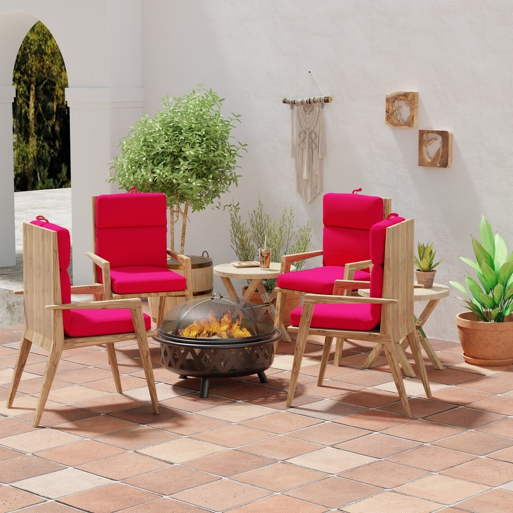 22" x 44" Outdoor Chair Cushion with Ties and Loop - 44'' L x 22'' W x 4'' H