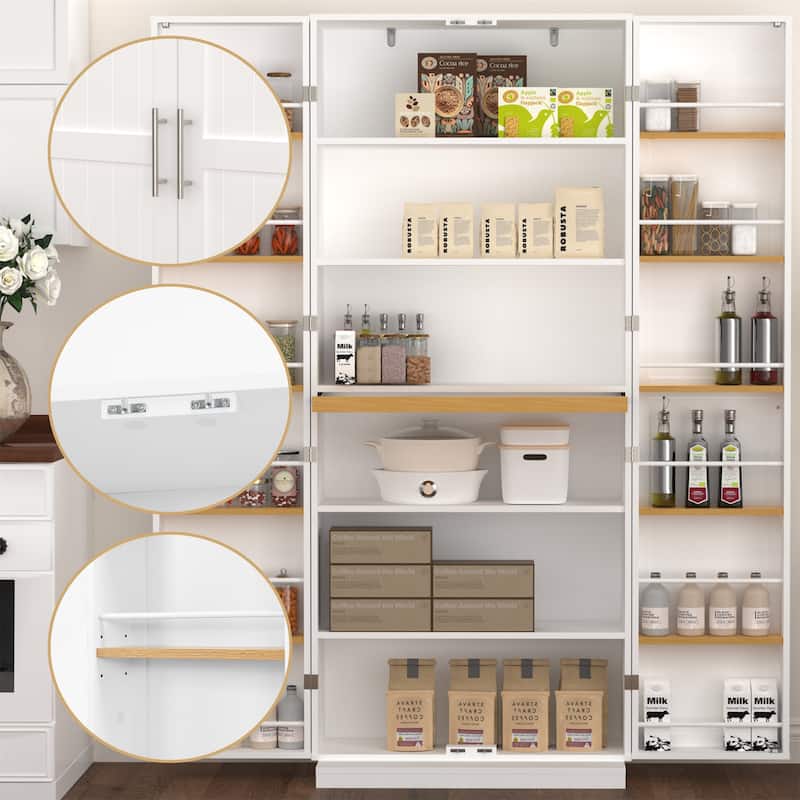 Kitchen Pantry Cabinet with Adjustable Shelves