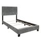 preview thumbnail 36 of 34, CraftPorch Corduroy 4-pieces Mid-Century Modern Grey Bed with Dark Grey Furniture Bedroom Set