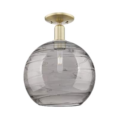 Innovations Lighting 716-1C-15-12 Athens Deco Swirl Semi-Flush Athens