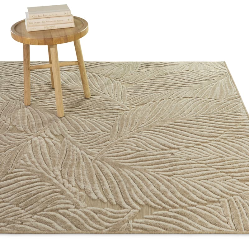 Alegria Tropical Leaves Area Rug - 7'10" x 10' - Brown