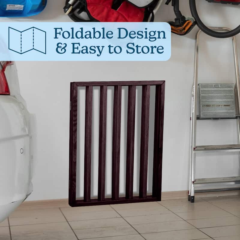 3-Panel Indoor Foldable Dog Gate - 54x24-Inch Wood Freestanding Pet Fence