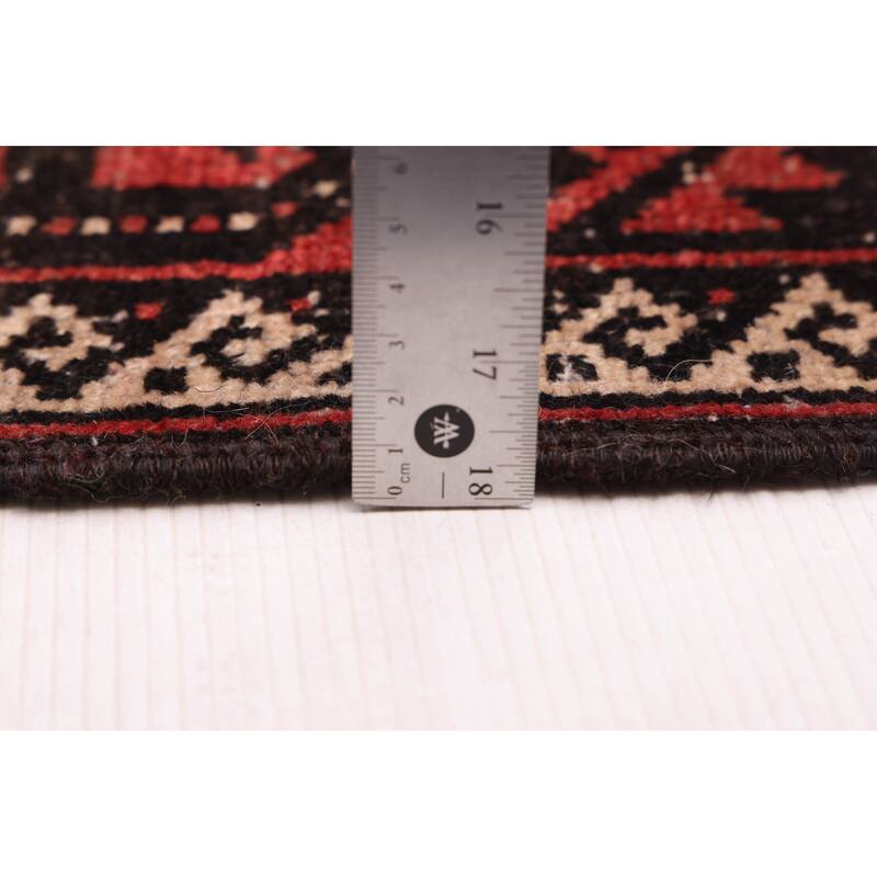 ECARPETGALLERY Hand-knotted Baluch Black Wool Rug - 3'11 x 7'1