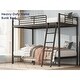 preview thumbnail 4 of 12, Black Metal Bunk Bed,Twin Over Twin Size Kids Bed for Bedroom
