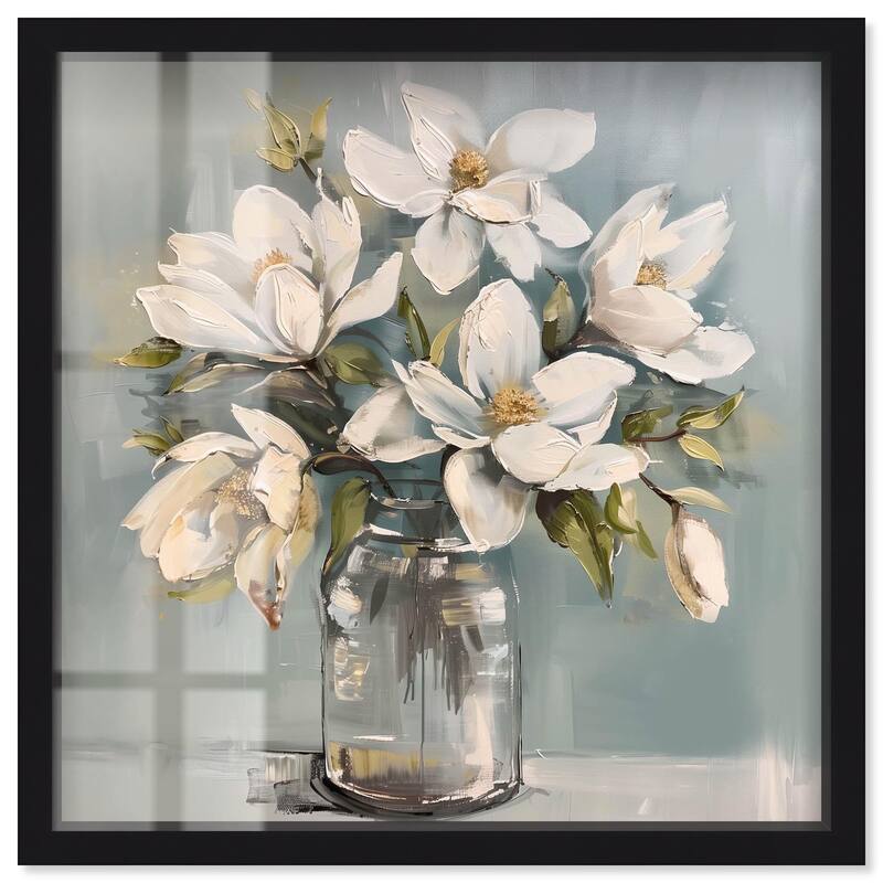 Prismatic Floral and Jar Shadowbox by Art Remedy - Black - 40" x 40"