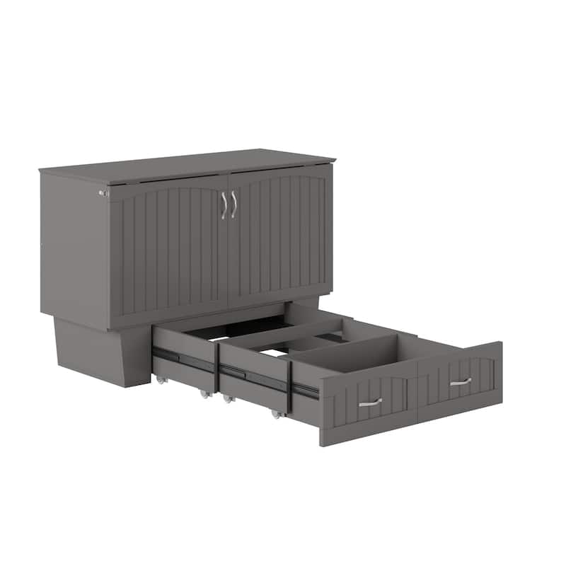 Murphy Bed Chest - Storage Drawer & USB Charger - Space Saving Furniture