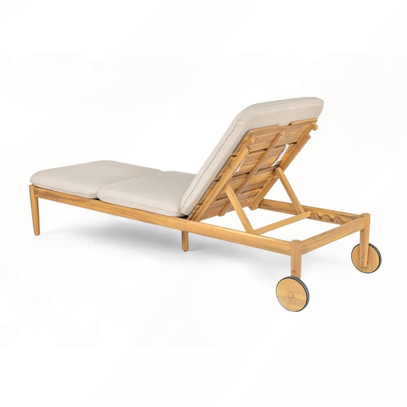 Outdoor Chaise Lounge with Wheels Set of 2
