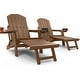 preview thumbnail 39 of 52, WINSOON Set of 2 HIPS Folding Adirondack Chair with Adjustable Backrest and Retractable Ottoman