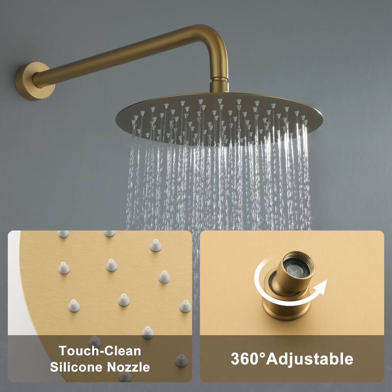 10-Inch Three-function Wall-mounted Round Shower Set