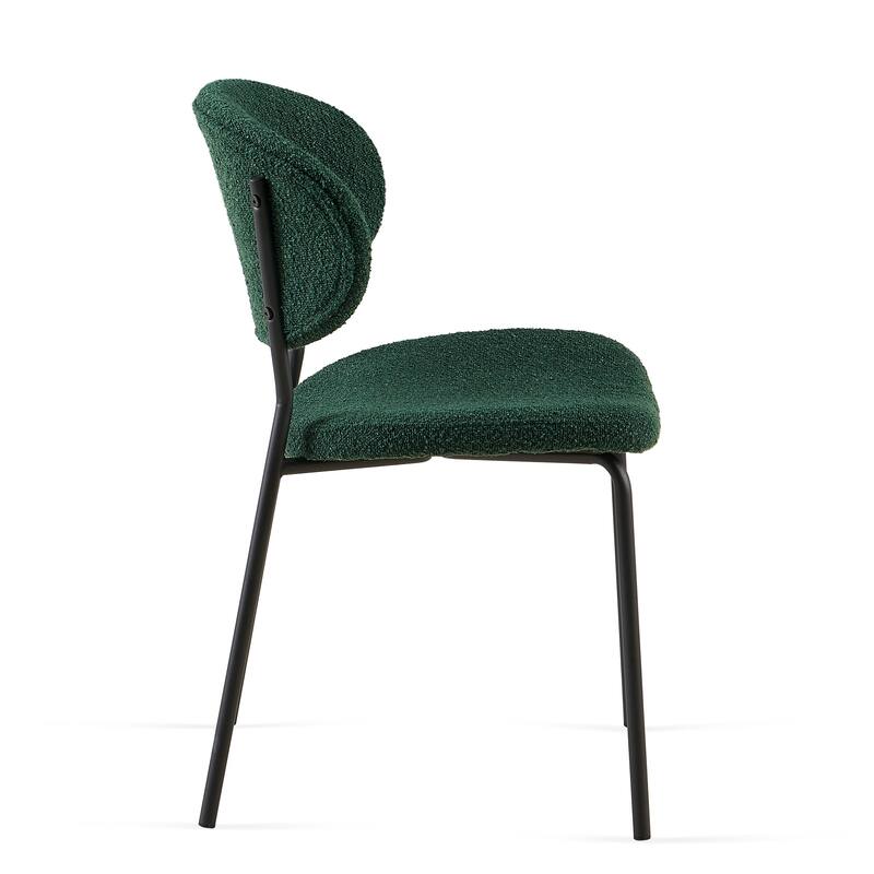 Boucle Fabric Dining Chairs Set of 4, Mid-Century Modern Dining Chairs, Kitchen Dining Room Chairs