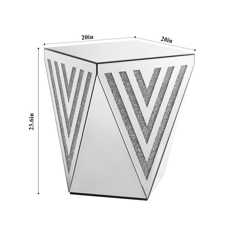 Silver mirror table