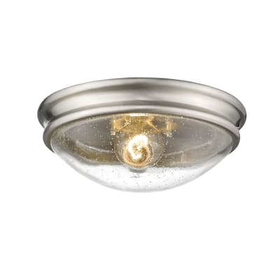 Millennium Lighting 1 Light Metal Flush Mount Ceiling With Clear Seeded Glass Shades