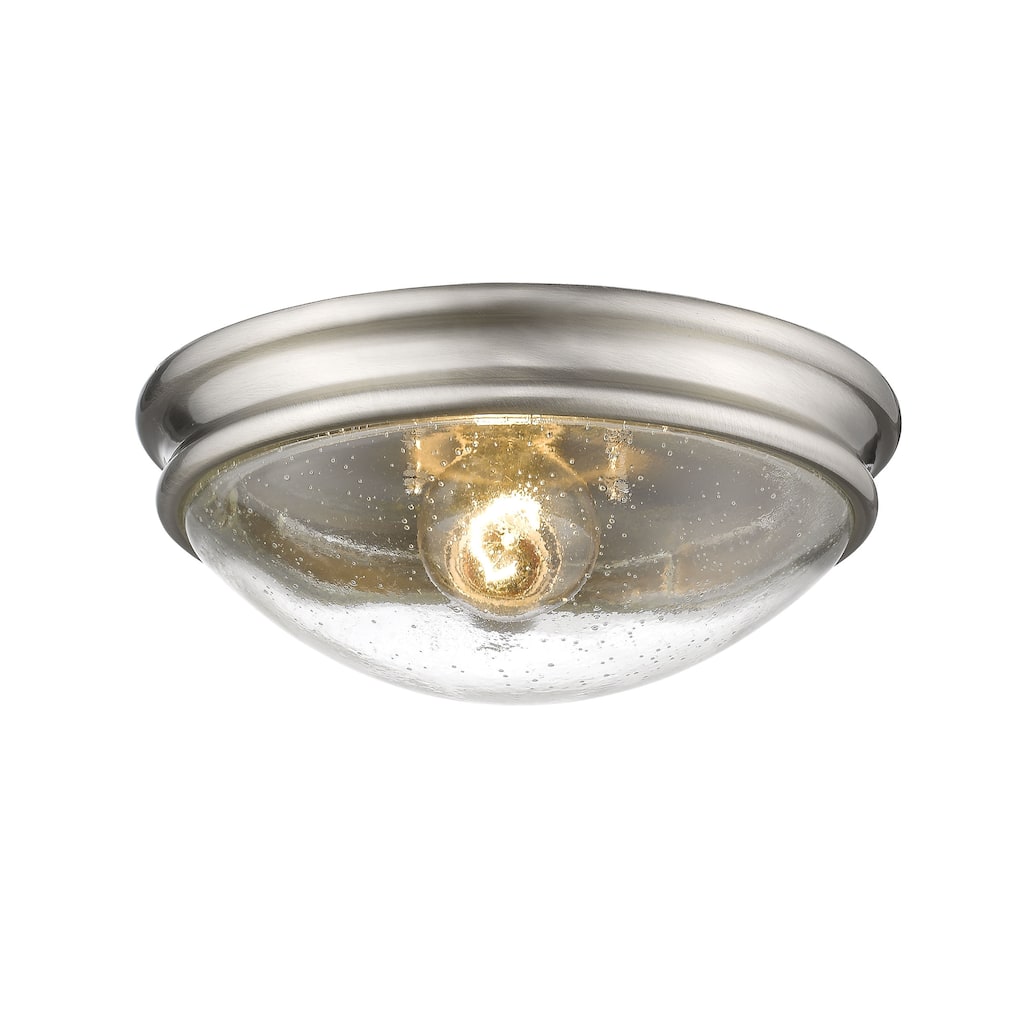 Millennium Lighting 1 Light Metal Flush Mount Ceiling With Clear Seeded Glass Shades
