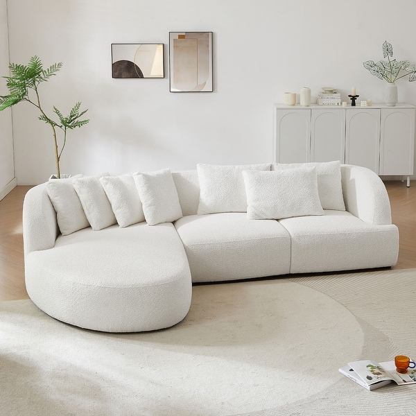 Curved couch with chaise discount