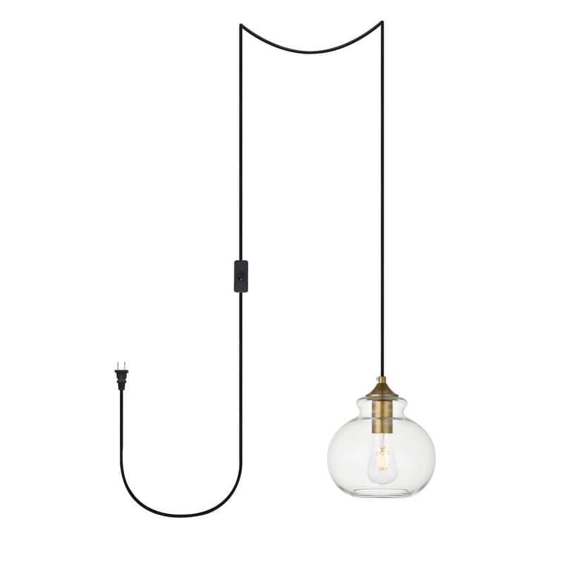 Destiny 1-Light Plug in Pendant with clear shade - 8" Diameter