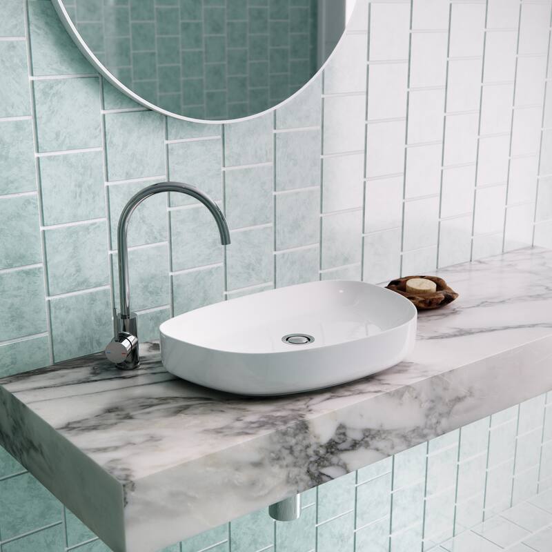 Spica Bench Mount Ceramic Vessel Bathroom Sink