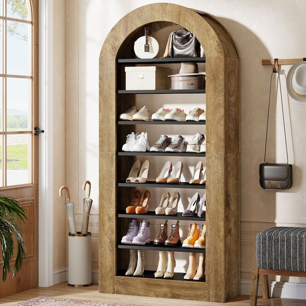 8-tier Arched Shoe Rack, 70.9" Tall Freestanding Shoe Storage Cabinet