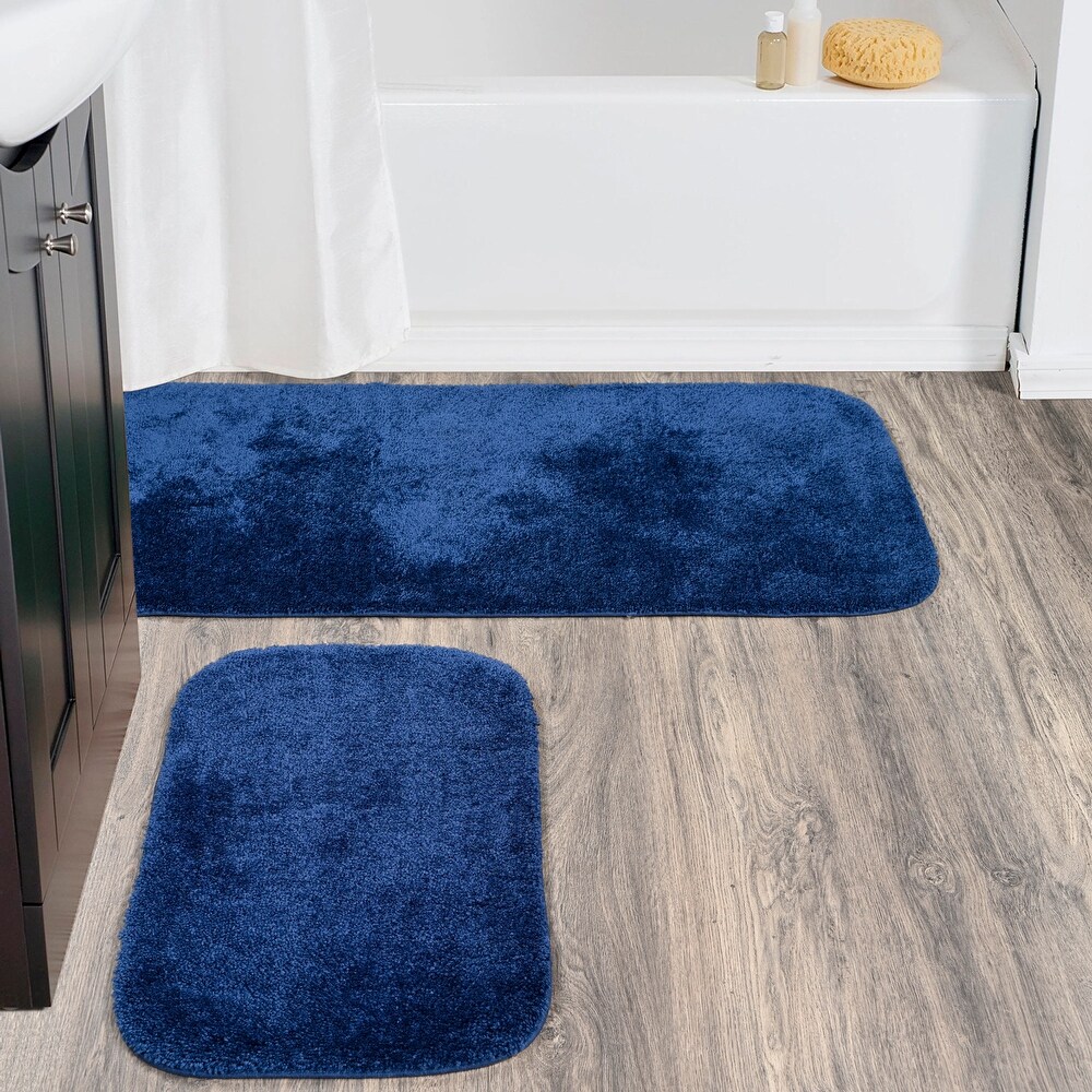 Blue Nonskid Latex Bathroom Rugs and Bath Mats Bed Bath & Beyond