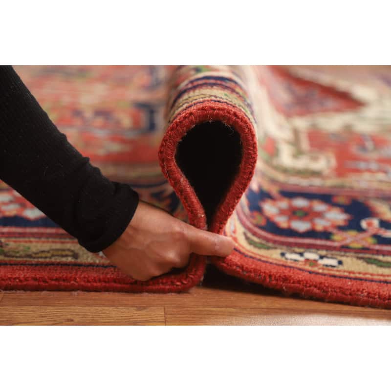 Hand Knotted Oriental 100% Wool Carpet Traditional Medallion Oranges & Rust Heriz (serapi) Area Rug - 12' 0'' X 9' 0''