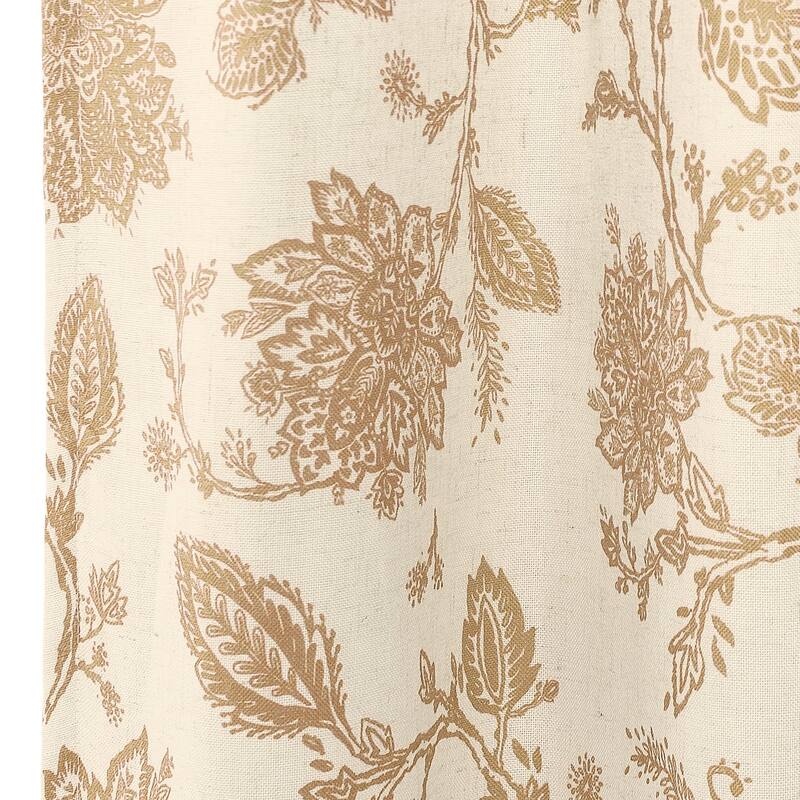 Porch & Den Oleson Jacobean Floral Linen Blend Blackout Window Valance - 52 x 18